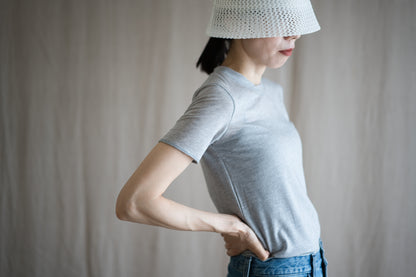 カシミアシルク テンセルTシャツ / Cashmere Silk Tencel T-shirt / Light Gray