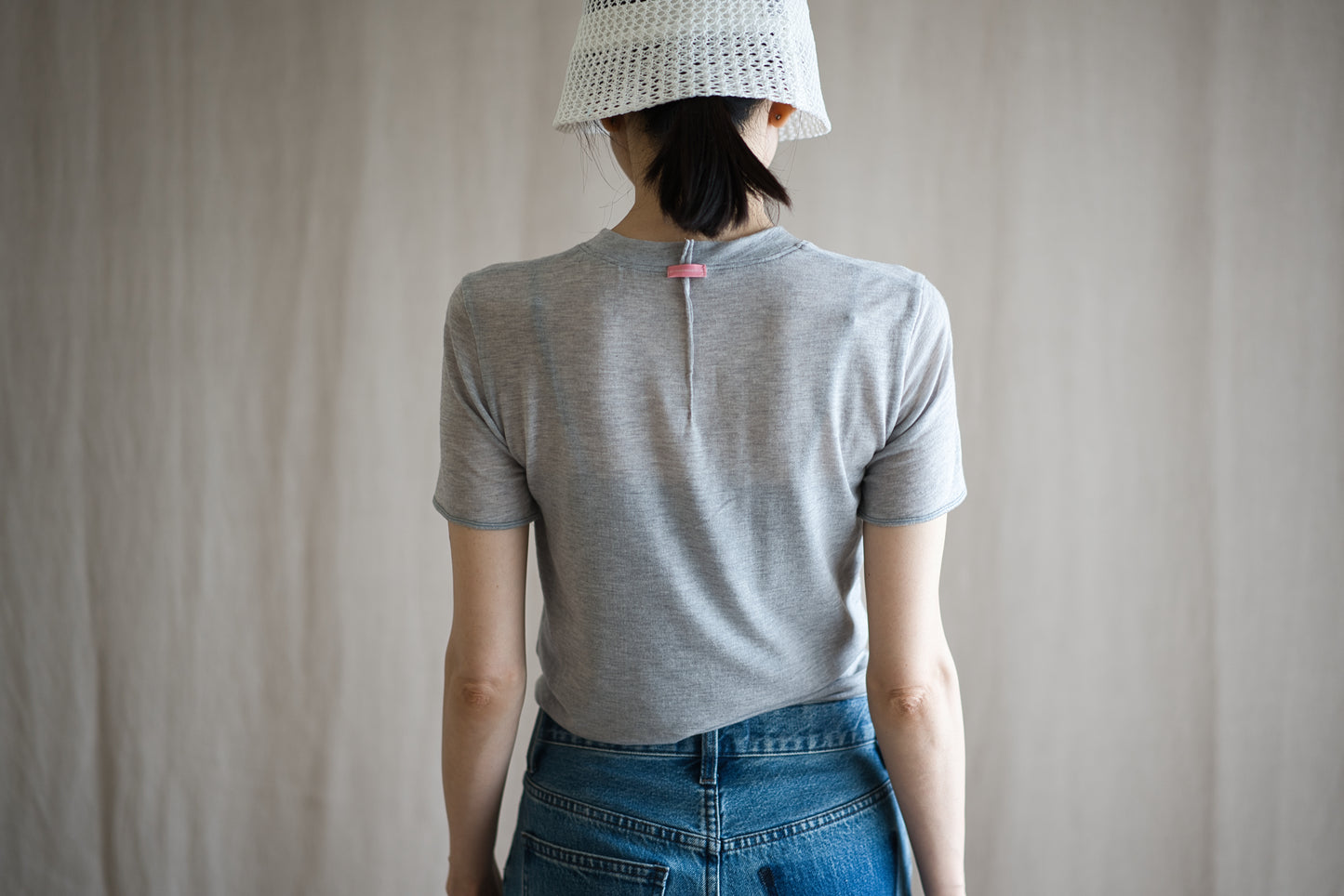 カシミアシルク テンセルTシャツ / Cashmere Silk Tencel T-shirt / Light Gray