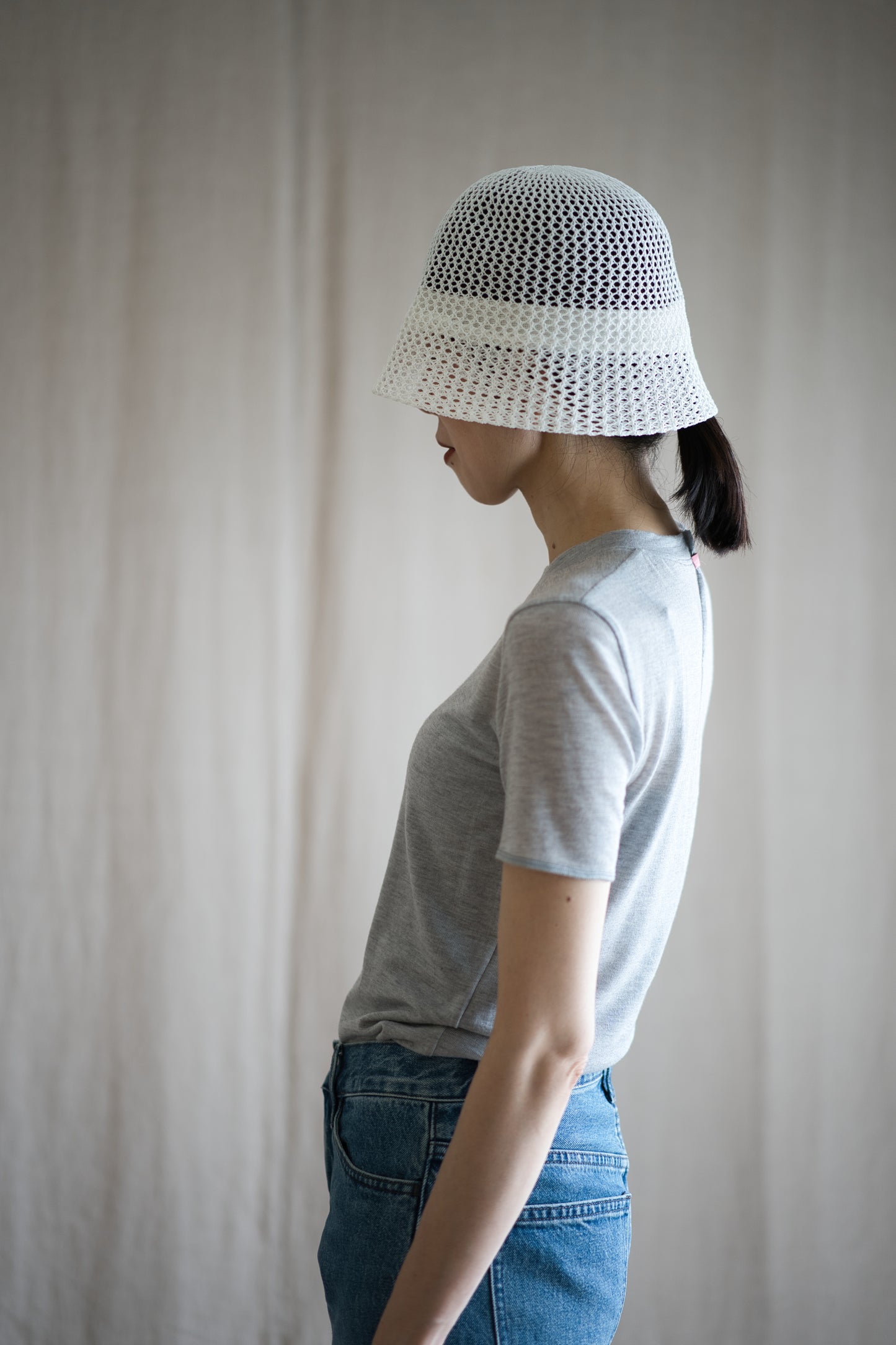 カシミアシルク テンセルTシャツ / Cashmere Silk Tencel T-shirt / Light Gray