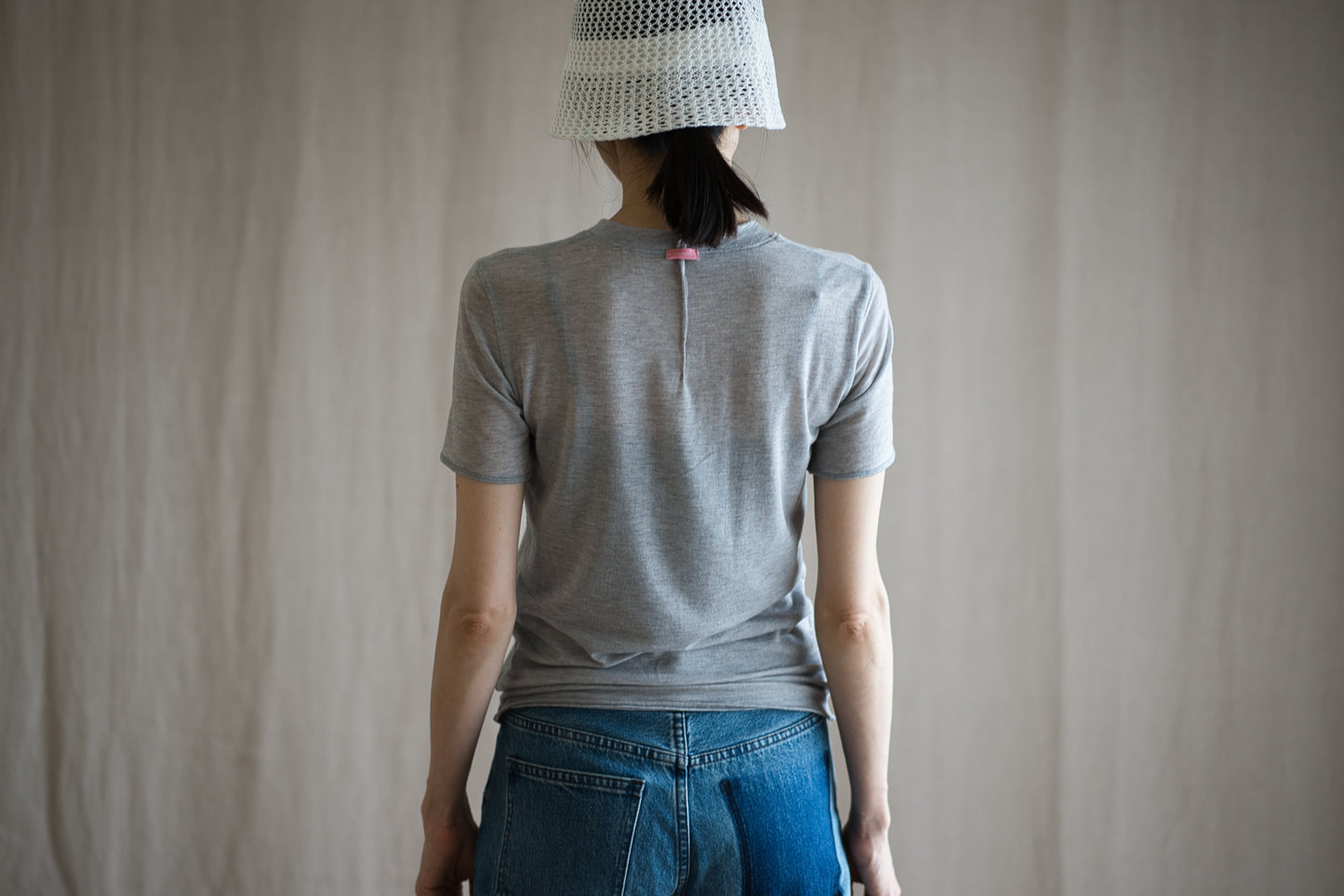 カシミアシルク テンセルTシャツ / Cashmere Silk Tencel T-shirt / Light Gray