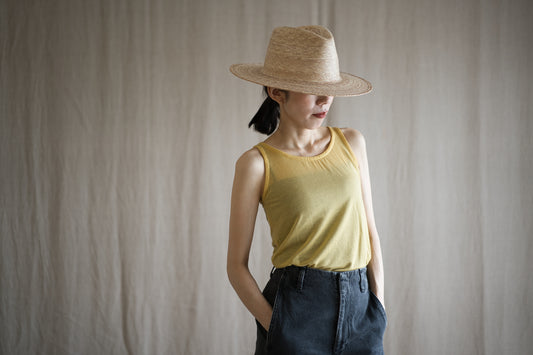カシミアシルク テンセルタンクトップ / Cashmere Silk Tencel Tank-Top / Gold Yellow