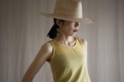 カシミアシルク テンセルタンクトップ / Cashmere Silk Tencel Tank-Top / Gold Yellow