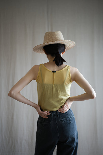 カシミアシルク テンセルタンクトップ / Cashmere Silk Tencel Tank-Top / Gold Yellow