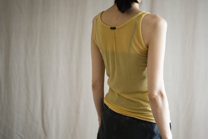 カシミアシルク テンセルタンクトップ / Cashmere Silk Tencel Tank-Top / Gold Yellow