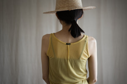 カシミアシルク テンセルタンクトップ / Cashmere Silk Tencel Tank-Top / Gold Yellow