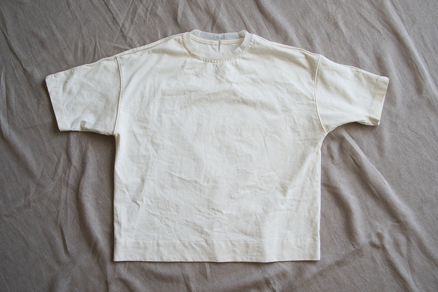 ハードリンガーカットソー/Tight tension ringer cut and sewn/Chalk white/white