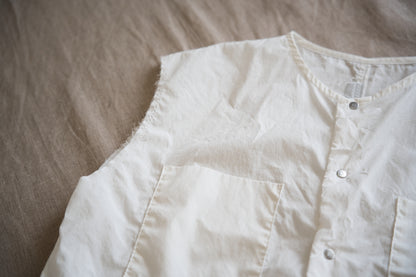 100番手タイプライターノースリーブ/Superfine cotton Sleeveless Top/Off-white