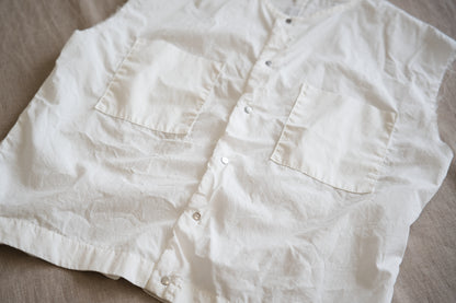 100番手タイプライターノースリーブ/Superfine cotton Sleeveless Top/Off-white