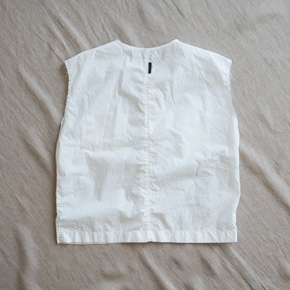 100番手タイプライターノースリーブ/Superfine cotton Sleeveless Top/Off-white
