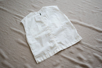 100番手タイプライターノースリーブ/Superfine cotton Sleeveless Top/Off-white