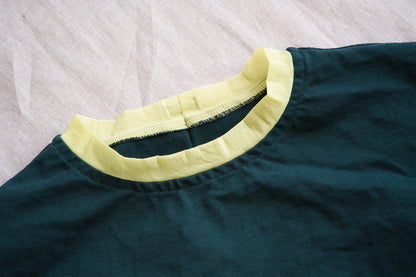 ハードリンガーカットソー/Tight tension ringer cut and sewn/Forestgreen/yellow