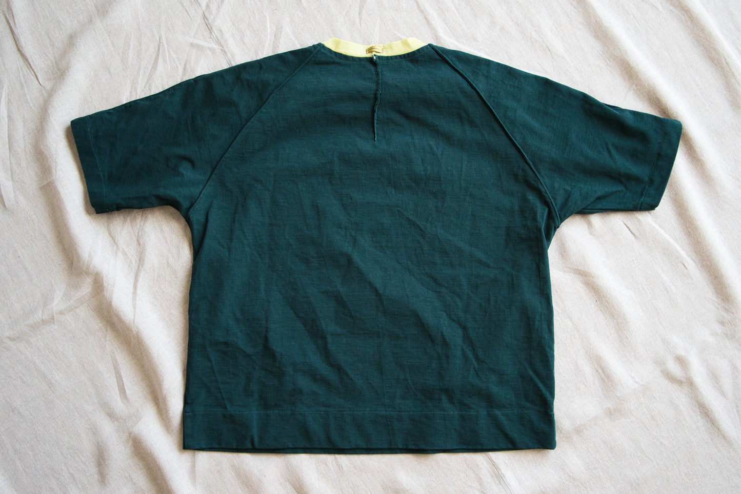 ハードリンガーカットソー/Tight tension ringer cut and sewn/Forestgreen/yellow