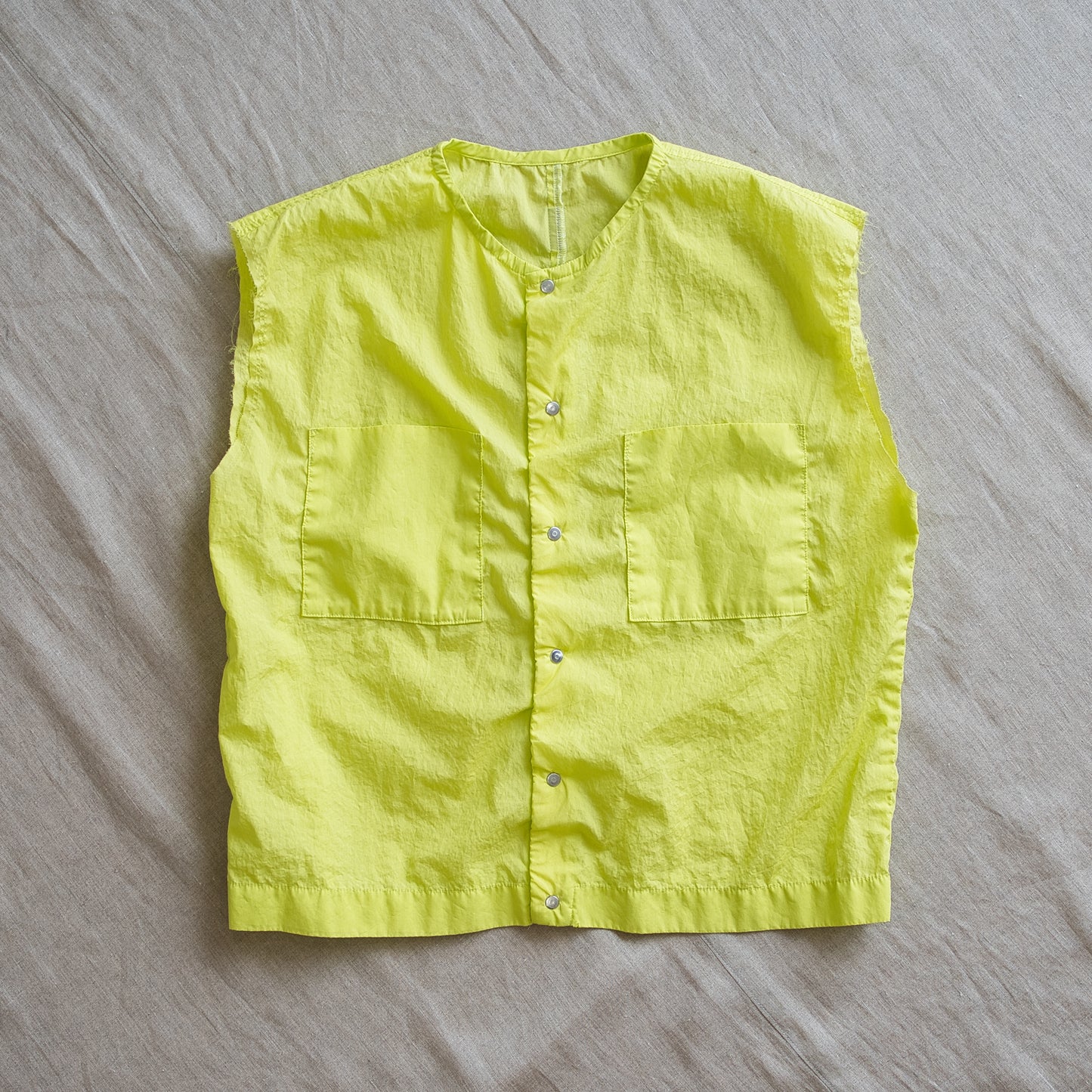 100番手タイプライターノースリーブ/Superfine cotton Sleeveless Top/Lime Green
