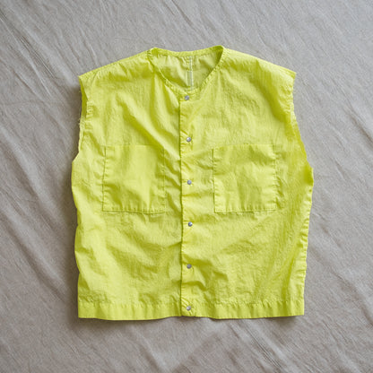 100番手タイプライターノースリーブ/Superfine cotton Sleeveless Top/Lime Green