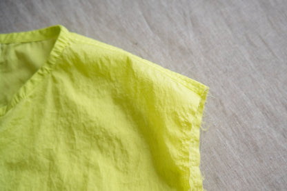 100番手タイプライターノースリーブ/Superfine cotton Sleeveless Top/Lime Green