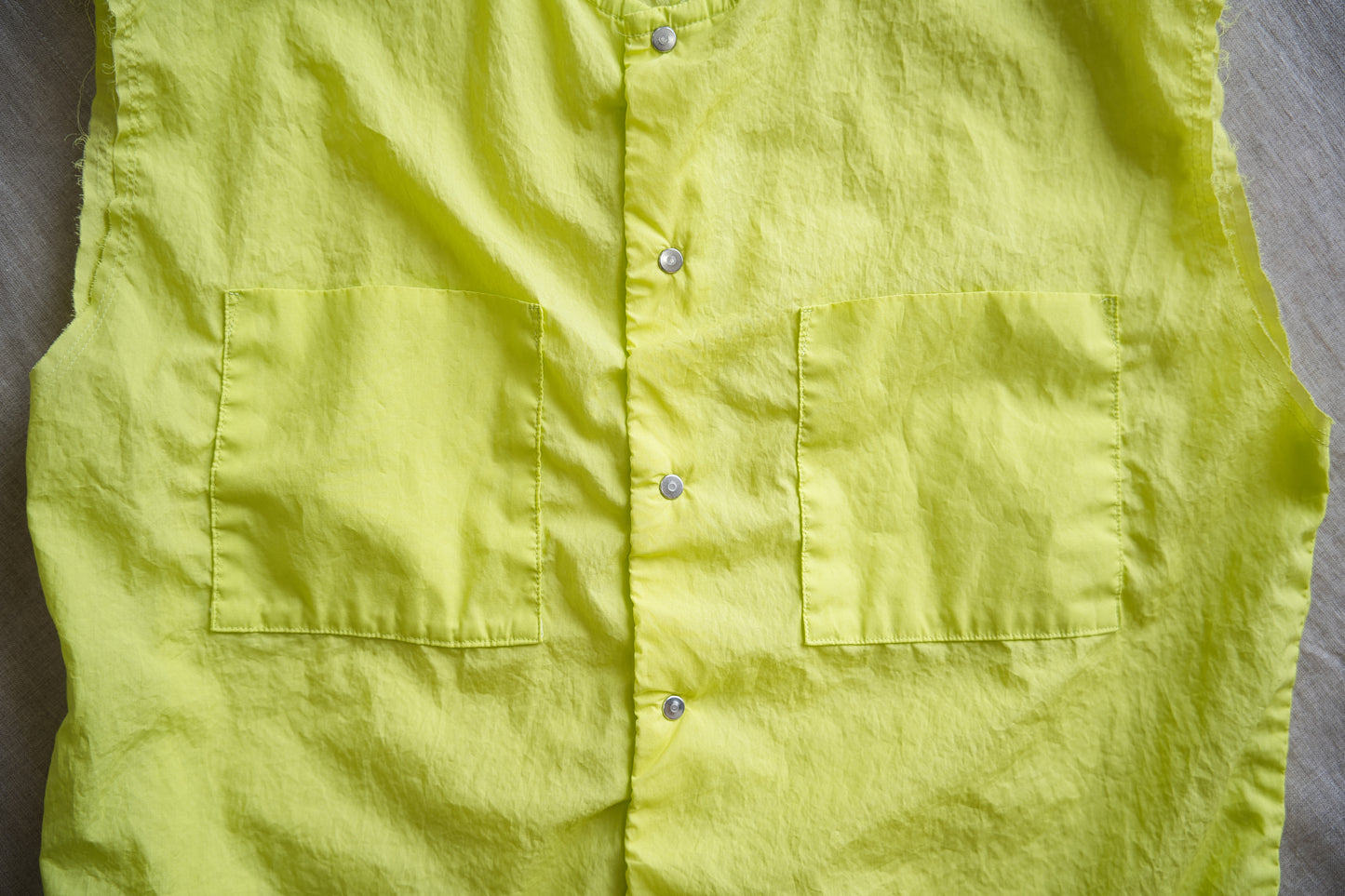 100番手タイプライターノースリーブ/Superfine cotton Sleeveless Top/Lime Green
