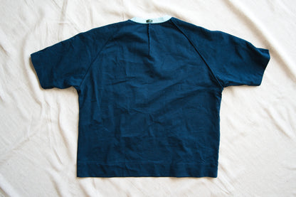 ハードリンガーカットソー/Tight tension ringer cut and sewn/Darknavy/paleblue