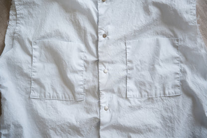 100番手タイプライターノースリーブ/Superfine cotton Sleeveless Top/Pale Light Blue