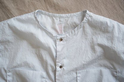 100番手タイプライターノースリーブ/Superfine cotton Sleeveless Top/Pale Light Blue