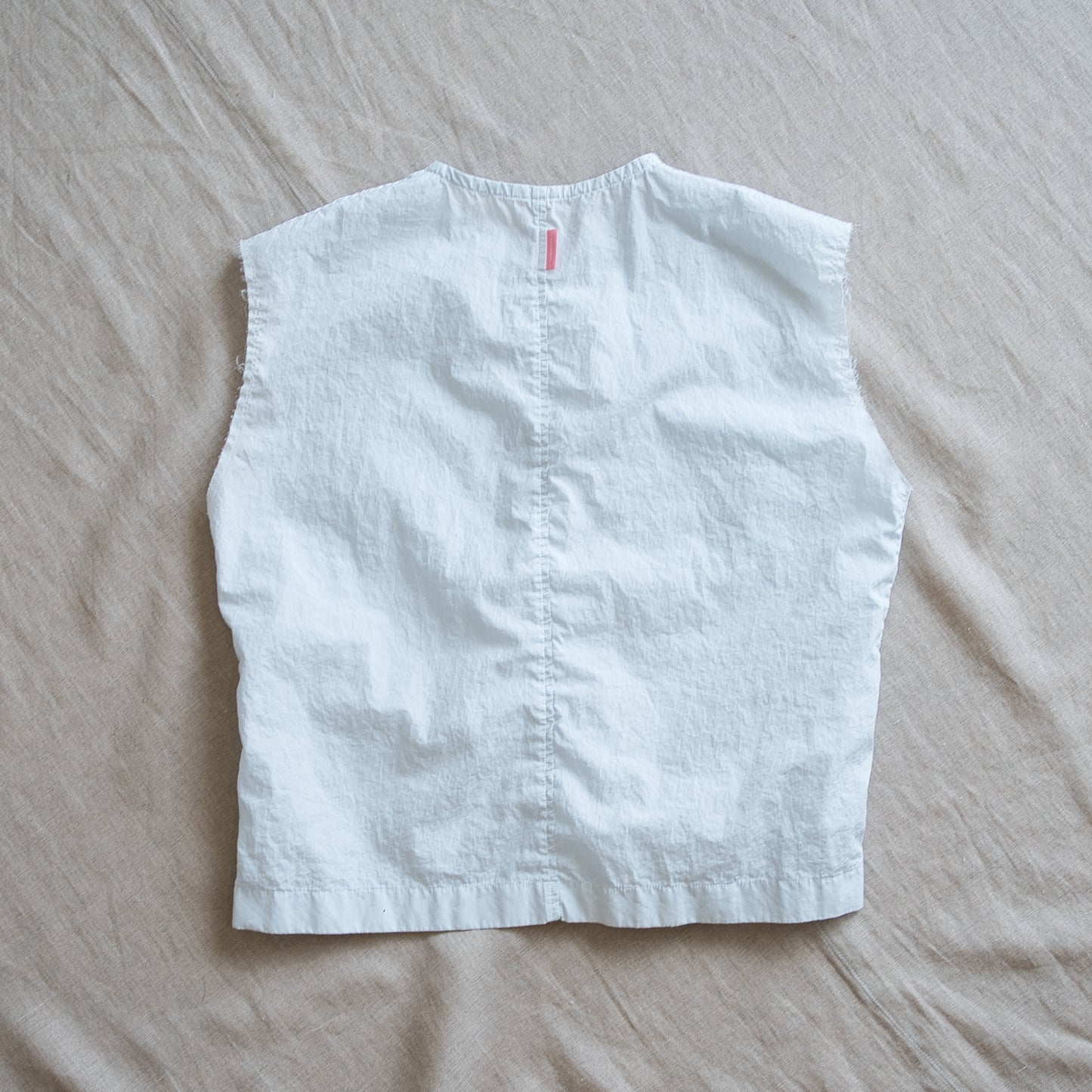 100番手タイプライターノースリーブ/Superfine cotton Sleeveless Top/Pale Light Blue