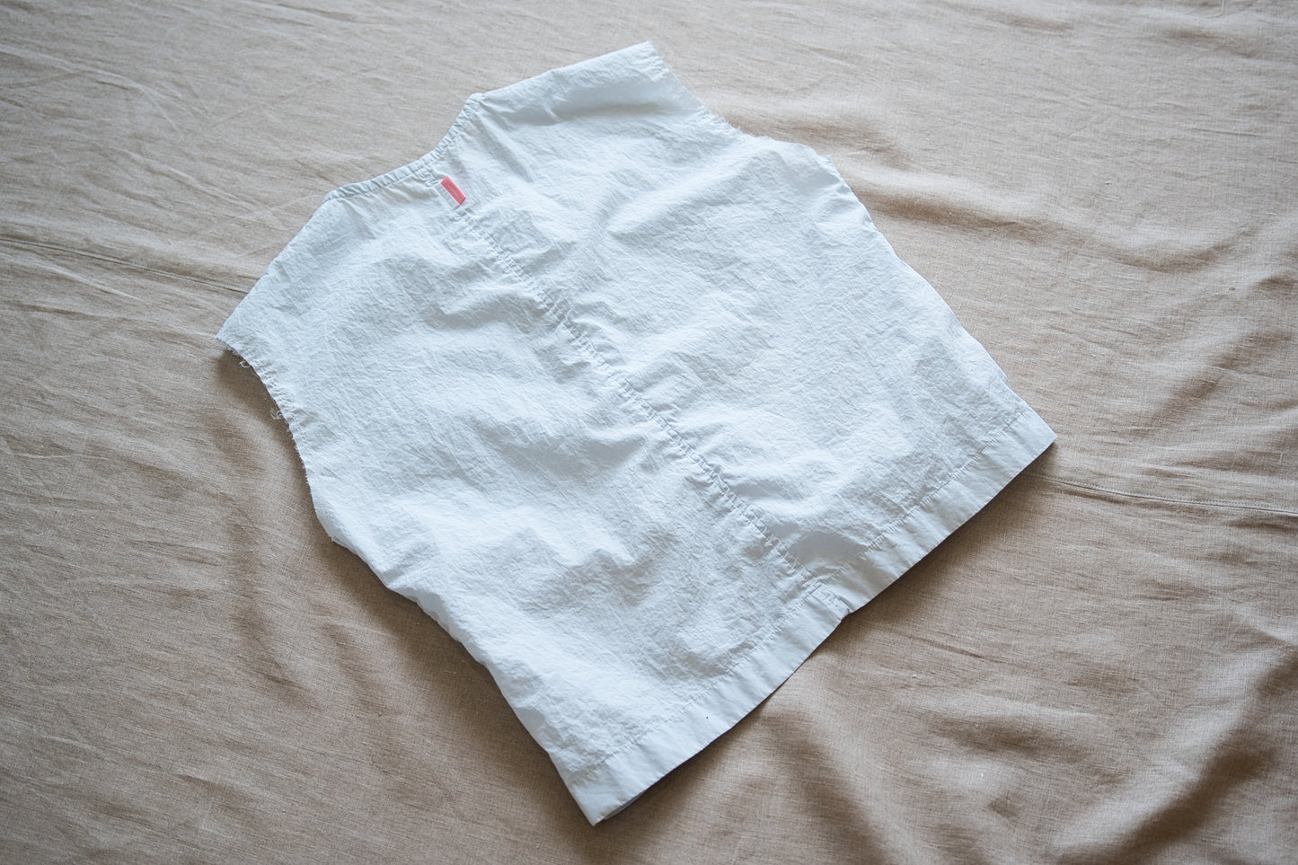 100番手タイプライターノースリーブ/Superfine cotton Sleeveless Top/Pale Light Blue