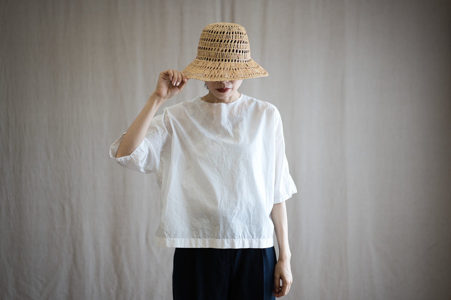 100番手タイプライターTシャツ/Superfine cotton T-shirt/Off-white