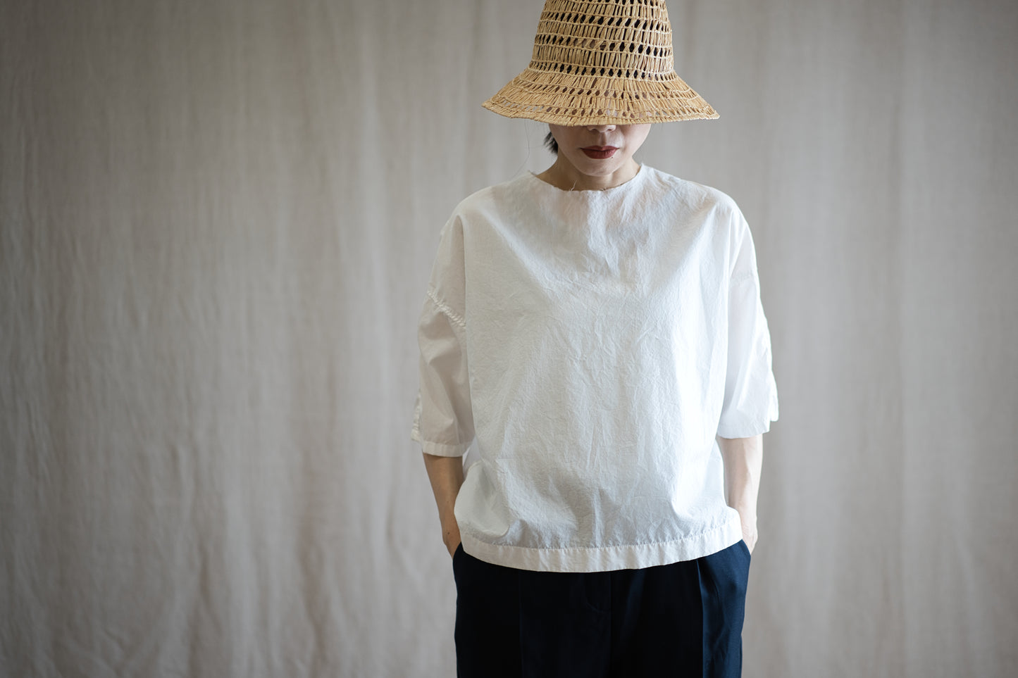 100番手タイプライターTシャツ/Superfine cotton T-shirt/Off-white