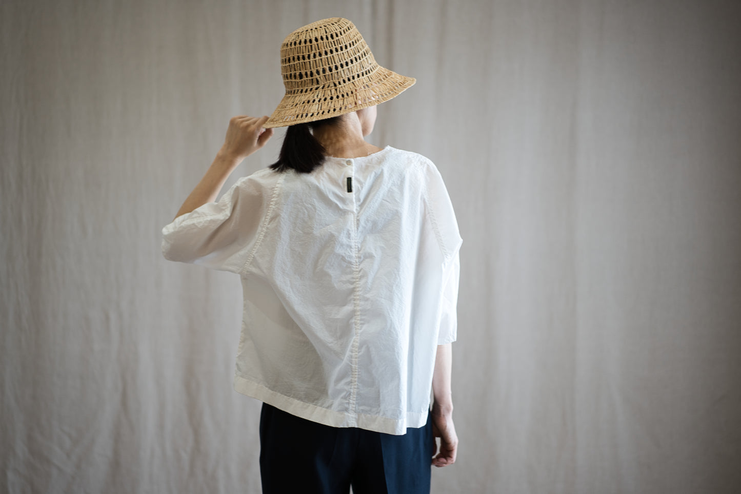 100番手タイプライターTシャツ/Superfine cotton T-shirt/Off-white