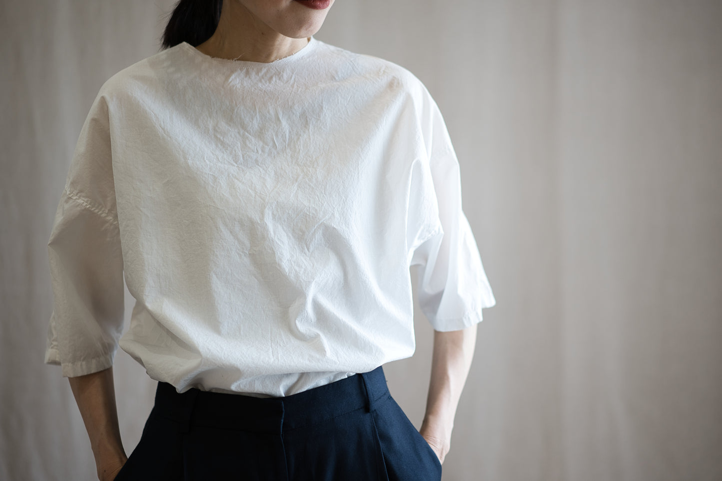100番手タイプライターTシャツ/Superfine cotton T-shirt/Off-white