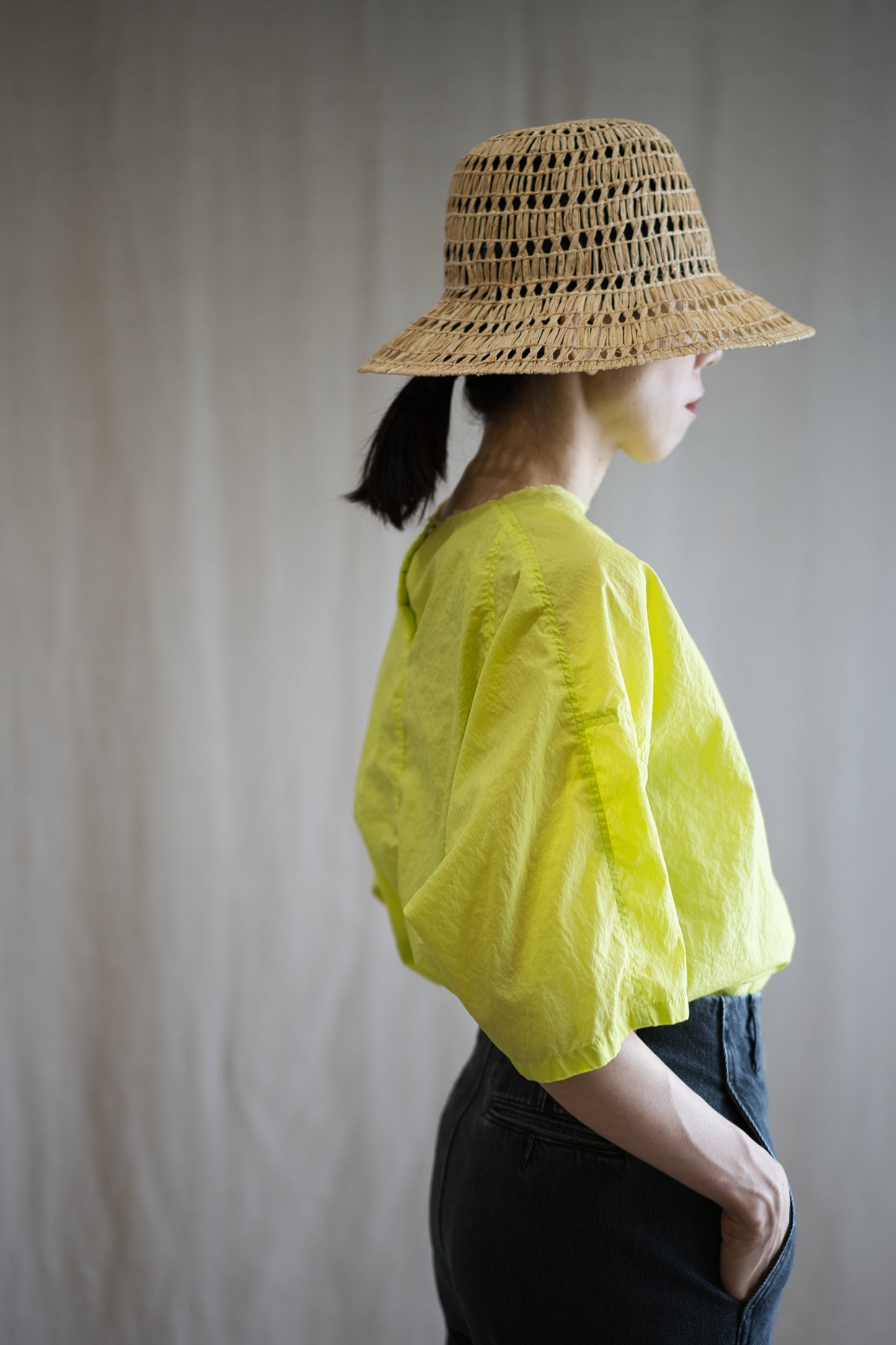 100番手タイプライターTシャツ/Superfine cotton T-shirt/Lime Green