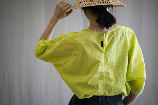 100番手タイプライターTシャツ/Superfine cotton T-shirt/Lime Green