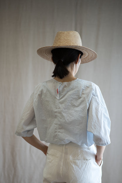 100番手タイプライターTシャツ/Superfine cotton T-shirt/Pale Light Blue