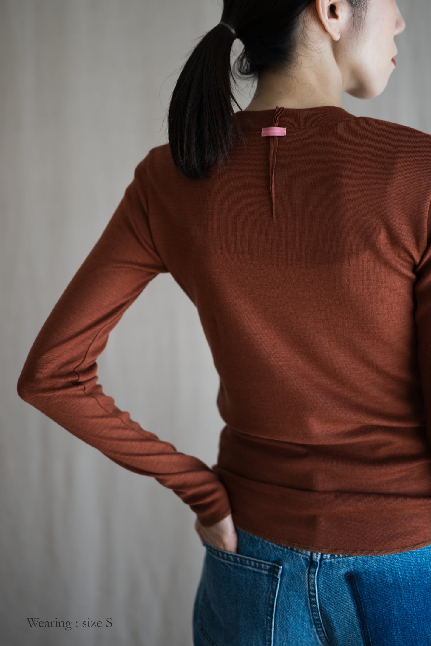 SUPER 100'S WOOL リブトップス/SUPER 100'S WOOL Rib Top/Camel