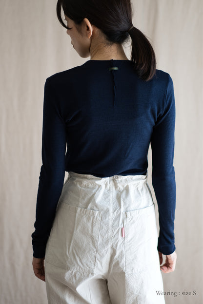 SUPER 100'S WOOL リブトップス/SUPER 100'S WOOL Rib Top/Navy