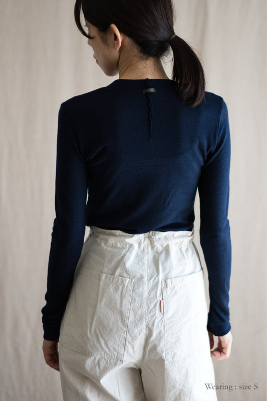 SUPER 100'S WOOL リブトップス/SUPER 100'S WOOL Rib Top/Navy