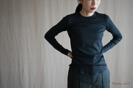 SUPER 100'S WOOL リブトップス/SUPER 100'S WOOL Rib Top/Charcoal