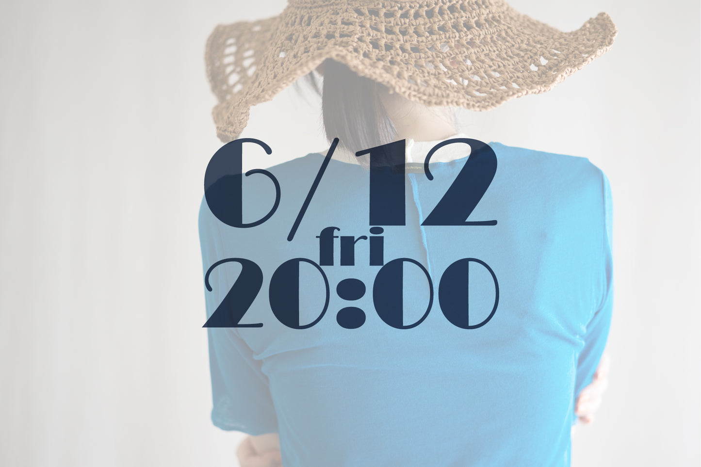 Sheer Rib RInger Half Sleeve/Blue(Ecru)