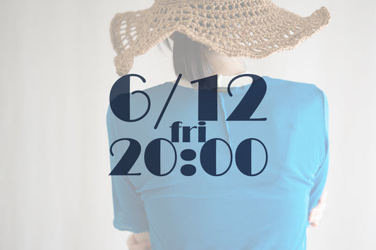 Sheer Rib RInger Half Sleeve/Blue(Ecru)