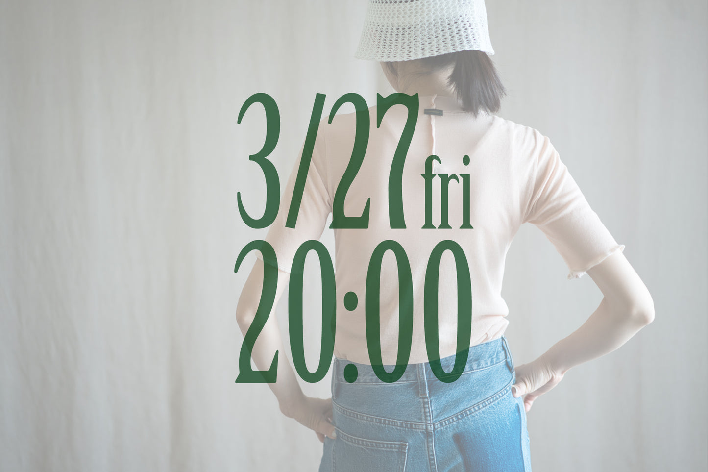 Sheer Rib Crew neck Half-Sleeved T/Pale Pink