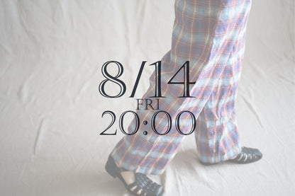 Normandy Linen Wide Pants/Multi Checkered