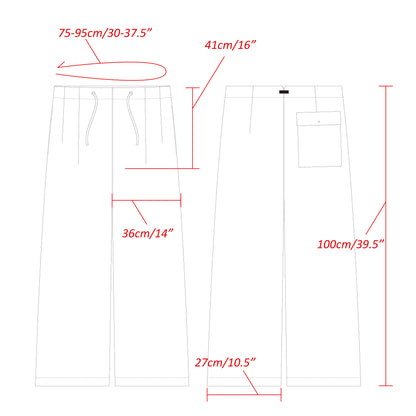 Linen Rayon Pinstripes Pants/Ecru(White Pins)
