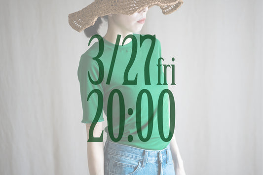 Sheer Rib Crew neck Half-Sleeved T/Turf Green