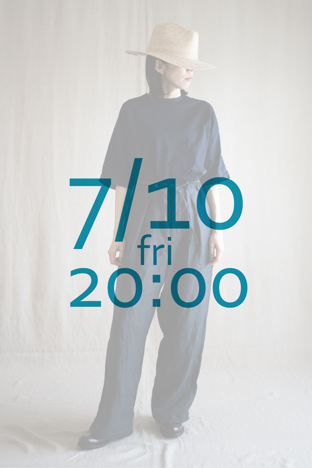 Oxford Linen Wide Pants/Night Navy