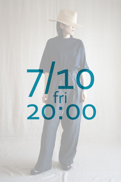 Oxford Linen Wide Pants/Night Navy