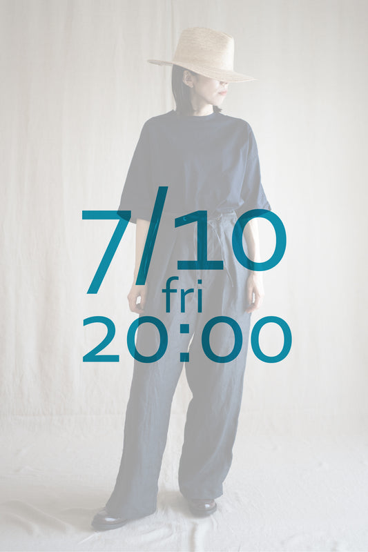 Oxford Linen Wide Pants/Night Navy