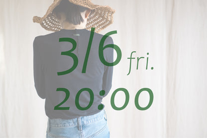 Sheer Rib Crew neck Long-Sleeved T/Navy